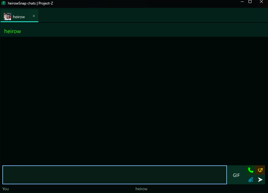 heirowSnap native Project-Z chat window