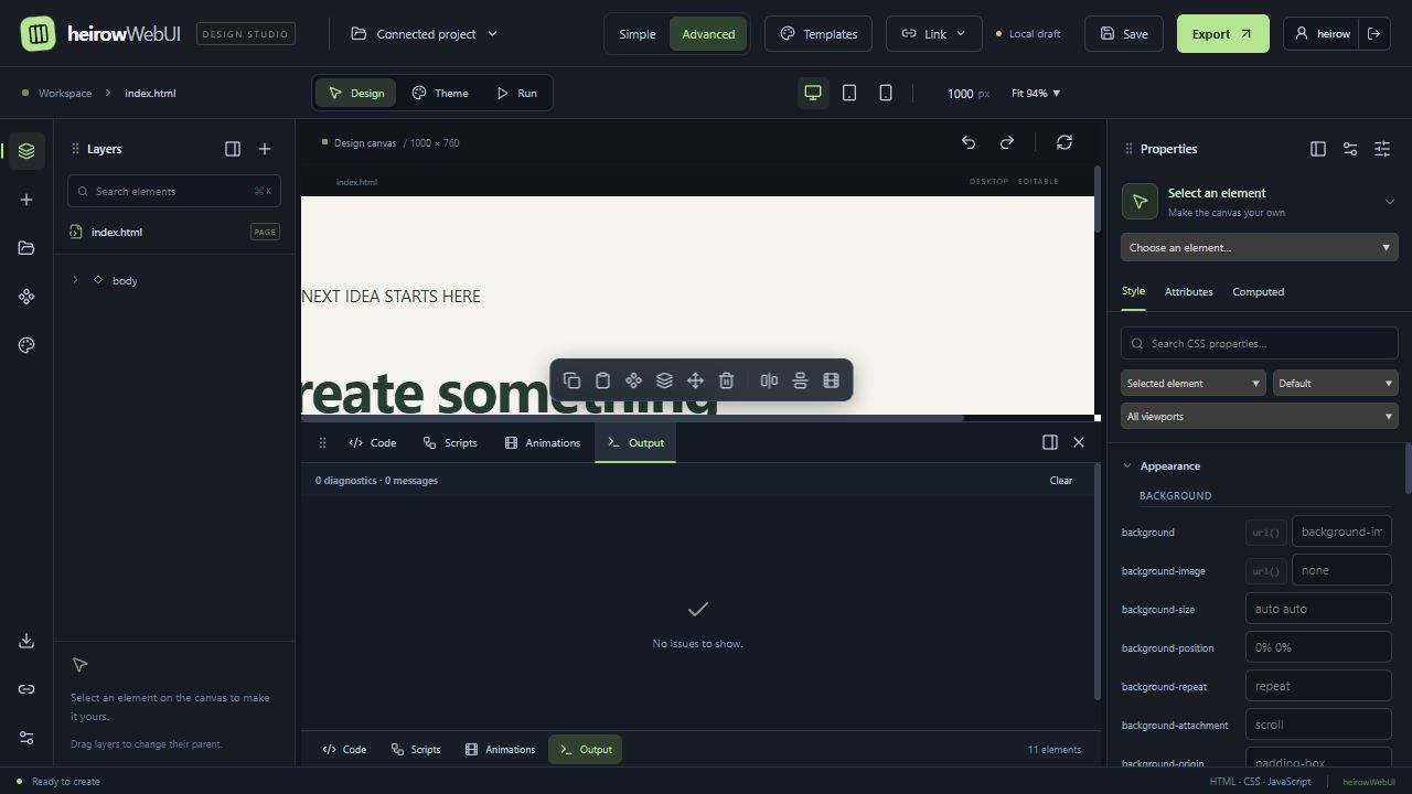 Script debugging and output in the connected sample project