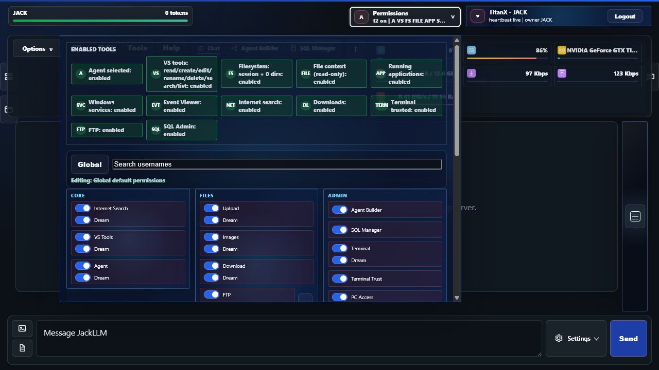 Visible tool permissions — application documentation screenshot