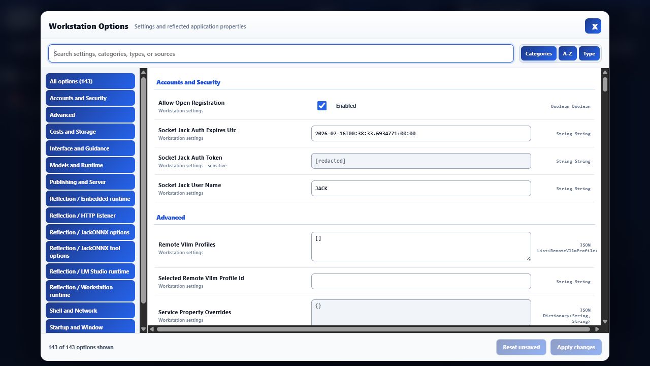 Workstation Options — application documentation screenshot