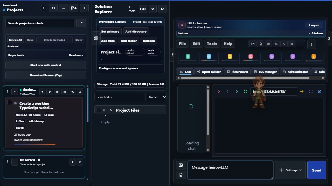 SocketJack AI browser session showing a user prompt, running tool output, GPU routing controls, model mode tabs, and the prompt composer